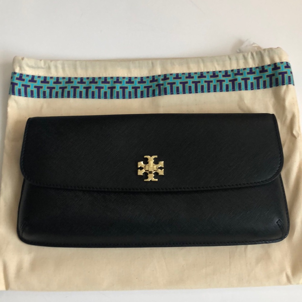 Tory Burch Diana Flap Clutch Black